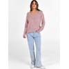 image:imageANRABESS Ribbed V Neck Long Sleeve Shirts for WomenGrey Pink