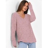 image:imageANRABESS Ribbed V Neck Long Sleeve Shirts for WomenGrey Pink
