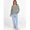 image:imageANRABESS Ribbed V Neck Long Sleeve Shirts for WomenLight Green