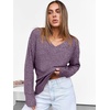 image:imageANRABESS Ribbed V Neck Long Sleeve Shirts for WomenPurple