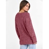 image:imageANRABESS Ribbed V Neck Long Sleeve Shirts for WomenRed