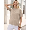image:imageANRABESS Short Sleeve Sweater for Women Oversized Lightweight Casual Work Top Shirts Knit Crewneck 2026 Summer Fall OutfitsBeige