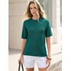 image:imageANRABESS Short Sleeve Sweater for Women Oversized Lightweight Casual Work Top Shirts Knit Crewneck 2026 Summer Fall OutfitsGreen