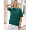 image:imageANRABESS Short Sleeve Sweater for Women Oversized Lightweight Casual Work Top Shirts Knit Crewneck 2026 Summer Fall OutfitsGreen