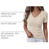 image:imageANRABESS Short Sleeve Sweaters for Women Lightweight Fall V Neck Knit TopBeige