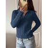image:imageANRABESS Sweaters for Women Cable Knit Long Sleeve Polo V Neck Fall OutfitsDeep Blue