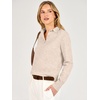 image:imageANRABESS Sweaters for Women Polo Collared Knit Long Sleeve PulloverAlmond