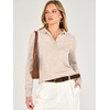 image:imageANRABESS Sweaters for Women Polo Collared Knit Long Sleeve PulloverAlmond