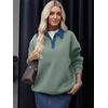 image:imageANRABESS Sweatshirt for Women Button Up Denim Collared Pullover Henley TopGrey Green