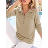 image:imageANRABESS Sweatshirt for Women Long Sleeve Pullover Polo Shirts Fall WinterApricot