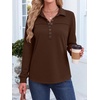 image:imageANRABESS Sweatshirt for Women Long Sleeve Pullover Polo Shirts Fall WinterCoffee