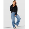 image:imageANRABESS Sweatshirt for Women Waffle Knit Henley Pullover TopsBlack