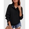 image:imageANRABESS Sweatshirt for Women Waffle Knit Henley Pullover TopsBlack