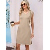 image:imageANRABESS V Neck Sleeveless Dress for Women Air Layer Fabric Wrinkle FreeAlmond