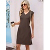 image:imageANRABESS V Neck Sleeveless Dress for Women Air Layer Fabric Wrinkle FreeBrown