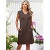 image:imageANRABESS V Neck Sleeveless Dress for Women Air Layer Fabric Wrinkle FreeBrown