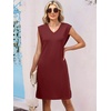 image:imageANRABESS V Neck Sleeveless Dress for Women Air Layer Fabric Wrinkle FreeDark Red