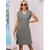 image:imageANRABESS V Neck Sleeveless Dress for Women Air Layer Fabric Wrinkle FreeGrey