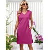 image:imageANRABESS V Neck Sleeveless Dress for Women Air Layer Fabric Wrinkle FreeHot Pink