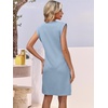 image:imageANRABESS V Neck Sleeveless Dress for Women Air Layer Fabric Wrinkle FreeLight Blue