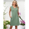 image:imageANRABESS V Neck Sleeveless Dress for Women Air Layer Fabric Wrinkle FreeLight Green