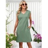image:imageANRABESS V Neck Sleeveless Dress for Women Air Layer Fabric Wrinkle FreeLight Green