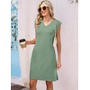 image:imageANRABESS V Neck Sleeveless Dress for Women Air Layer Fabric Wrinkle FreeLight Green