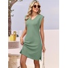 image:imageANRABESS V Neck Sleeveless Dress for Women Air Layer Fabric Wrinkle FreeLight Green