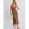 image:imageANRABESS Wedding Guest Dresses for Women Mesh Semi Formal Maxi DressCoffee