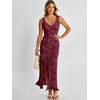 image:imageANRABESS Wedding Guest Dresses for Women Mesh Semi Formal Maxi DressWined