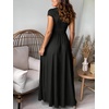 image:imageANRABESS Women Deep V Neck Wedding Guest Formal Maxi DressShort Sleeve Black