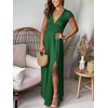 image:imageANRABESS Women Deep V Neck Wedding Guest Formal Maxi DressShort Sleeve Green