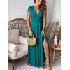 image:imageANRABESS Women Deep V Neck Wedding Guest Formal Maxi DressShort Sleeve Lake