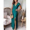 image:imageANRABESS Women Deep V Neck Wedding Guest Formal Maxi DressShort Sleeve Lake