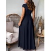 image:imageANRABESS Women Deep V Neck Wedding Guest Formal Maxi DressShort Sleeve Navy Blue