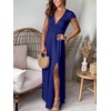image:imageANRABESS Women Deep V Neck Wedding Guest Formal Maxi DressShort Sleeve Royal Blue