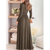 image:imageANRABESS Women Deep V Neck Wedding Guest Formal Maxi DressZlong Sleeve Brown