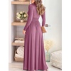 image:imageANRABESS Women Deep V Neck Wedding Guest Formal Maxi DressZlong Sleeve Pink