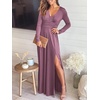image:imageANRABESS Women Deep V Neck Wedding Guest Formal Maxi DressZlong Sleeve Pink