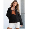 image:imageANRABESS Women Fuzzy Fleece Pullover Sherpa Jacket Sweatshirt with PocketsBlack