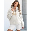 image:imageANRABESS Women Fuzzy Fleece Pullover Sherpa Jacket Sweatshirt with PocketsCream White