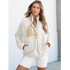 image:imageANRABESS Women Fuzzy Fleece Pullover Sherpa Jacket Sweatshirt with PocketsCream White