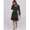 image:imageANRABESS Women Long Lantern Sleeve Square Neck Fall Short DressBlack