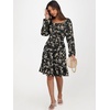 image:imageANRABESS Women Long Lantern Sleeve Square Neck Fall Short DressBlack Floral