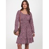 image:imageANRABESS Women Long Lantern Sleeve Square Neck Fall Short DressBlack Pink Floral