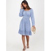 image:imageANRABESS Women Long Lantern Sleeve Square Neck Fall Short DressBlue White Floral