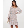 image:imageANRABESS Women Long Lantern Sleeve Square Neck Fall Short DressCoral Floral