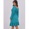 image:imageANRABESS Women Long Lantern Sleeve Square Neck Fall Short DressLake