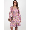 image:imageANRABESS Women Long Lantern Sleeve Square Neck Fall Short DressMulticolor Floral