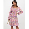 image:imageANRABESS Women Long Lantern Sleeve Square Neck Fall Short DressMulticolor Floral